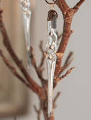 Vintage-Inspired Pair of Mouth-Blown Twisted Glass Icicles