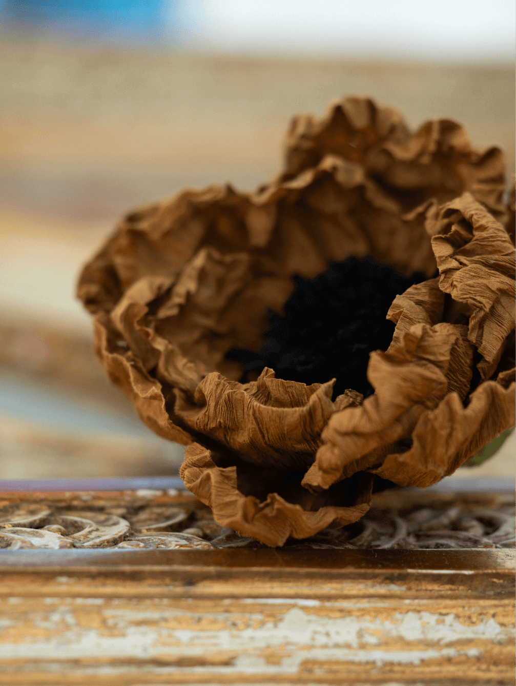 Dual-Colored Handcrafted Crepe Paper Flowers | Christmas Ornaments