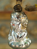 Glass Angel on Cloud Ornament Antique Decorative glass figure 