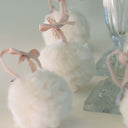 Vintage-Inspired Set of 3 Handmade Italian Merino Wool Snowball Ornaments