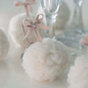 Vintage-Inspired Set of 3 Handmade Italian Merino Wool Snowball Ornaments