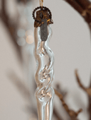 Vintage-Inspired Pair of Mouth-Blown Twisted Glass Icicles