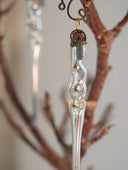 Vintage-Inspired Pair of Mouth-Blown Twisted Glass Icicles
