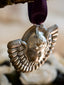 Silvered Angel's Head and Wings in Metal