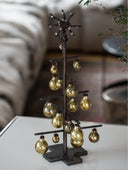 Small Dark Metal Tree with Golden Beads