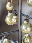 Small Dark Metal Tree with Golden Beads