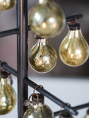 Small Dark Metal Tree with Golden Beads