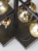 Small Dark Metal Tree with Golden Beads