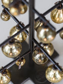 Small Dark Metal Tree with Golden Beads