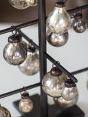 Small Dark Metal Tree with Silvered Beads