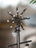 Small Dark Metal Tree with Silvered Beads