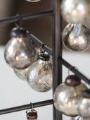 Small Dark Metal Tree with Silvered Beads