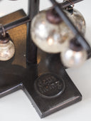 Small Dark Metal Tree with Silvered Beads