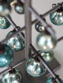 Small Light Metal Tree with Blue Beads