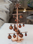 Copper Christmas Tree with Copper Glass Kugels