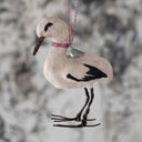 Vintage-Inspired Handmade Stork in Cotton and Paper