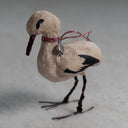 Vintage-Inspired Handmade Stork in Cotton and Paper