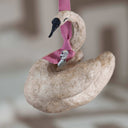 Vintage-Inspired Majestic Christmas Swan Handmade in Cotton and Paper