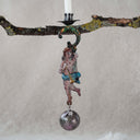 Vintage-Inspired Metal Faun Candleholder With Ball