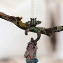 Vintage-Inspired Metal Faun Candleholder With Ball